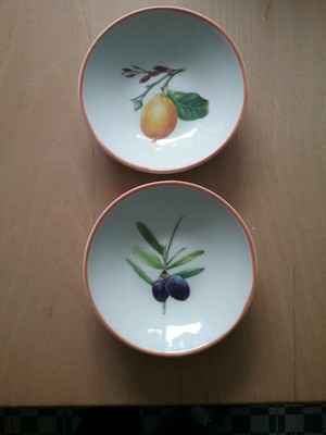 Portmeirion Alfresco Pomona ready of 2 four" dip dishes, boxed, gratuitous stamp, new half dozen